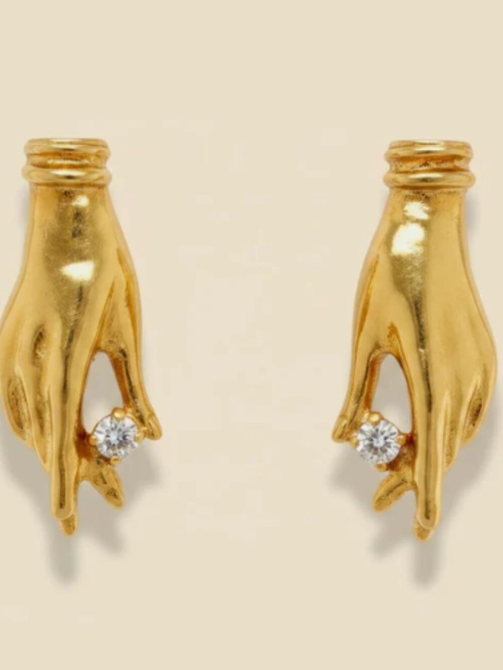 14K Diamond AVANT GARDE Hand 👌Pendant Earrings